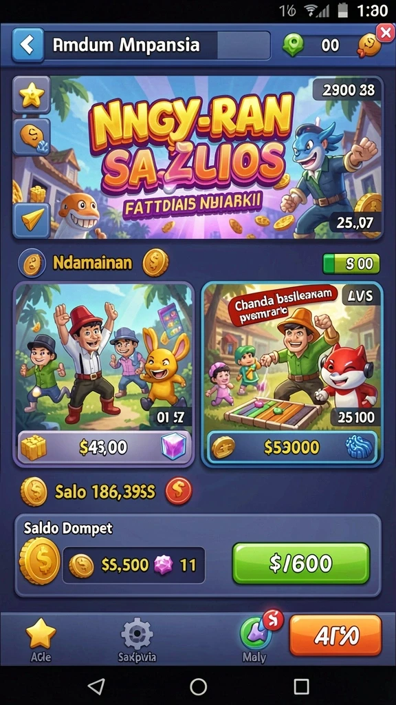terong123 - Tangkapan layar menunjukkan tampilan menu dalam game.
